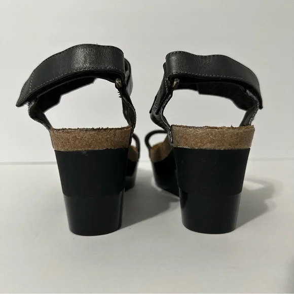 NAOT Womens Sandals Sz 39 (US 8) Wedge Ankle Strappy Embossed Animal Print Boho - Picture 5 of 13